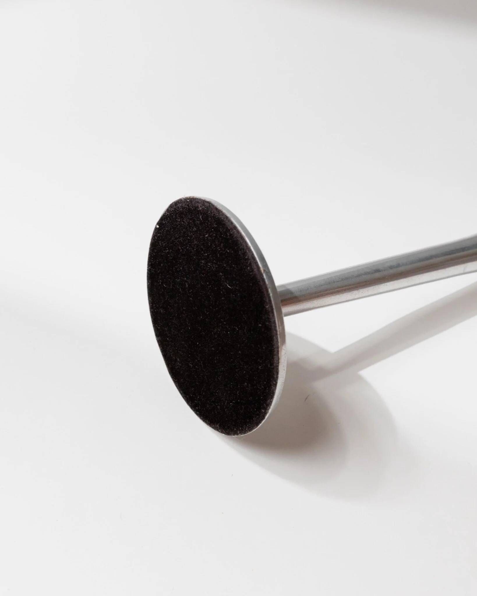 Set of 2 Stainless Steel Vintage Candle Holders, Silver Finish, Space Age Italian Design (1970s)