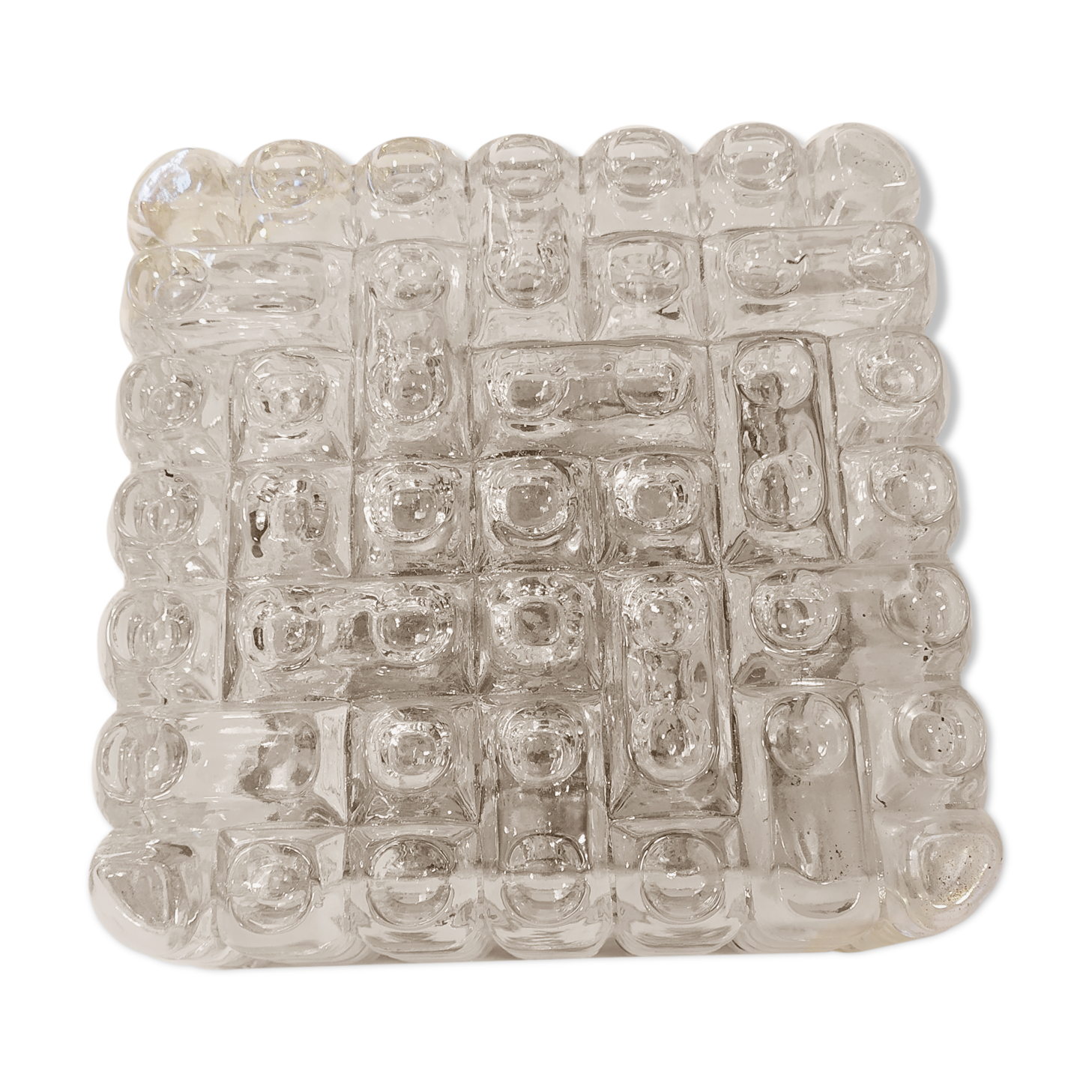 Vintage moulded glass ceiling light - 1970s