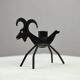 Set of 6 Black Metal Farm Animal Candleholders — Gunnar Ander for Ystad-Metall, Sweden, 1960s