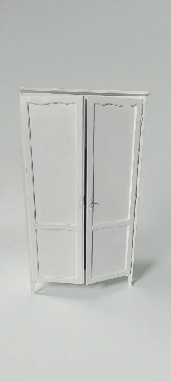 White Parisian wardrobe with hanging rail and shelves – France, 1930s