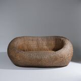 Wicker outdoor sofa, 1960s