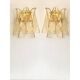 Paire d'appliques en verre de Murano Amber Rondini en or par Simoeng