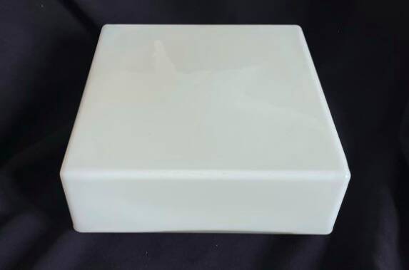 Square vintage opaline ceiling light fixture