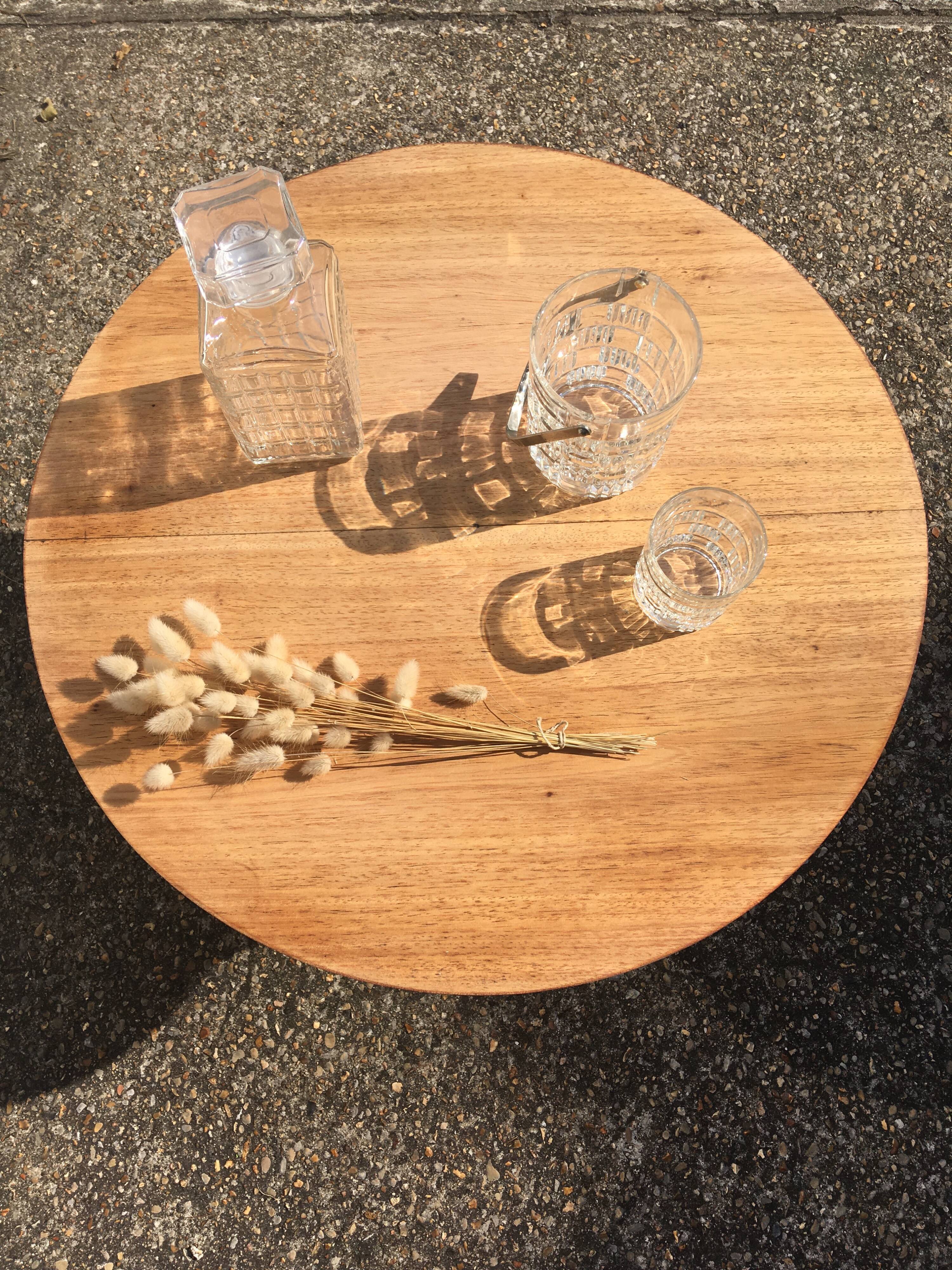 Raw wood coffee table