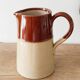 Beige earthenware pitcher, 19th century English pitcher, Lovatt Langley