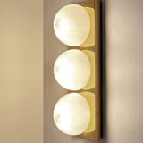 3 vintage limburg sconces, bronze gilded with fine gold, glass