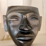 Sculpture - man's face in obsidian