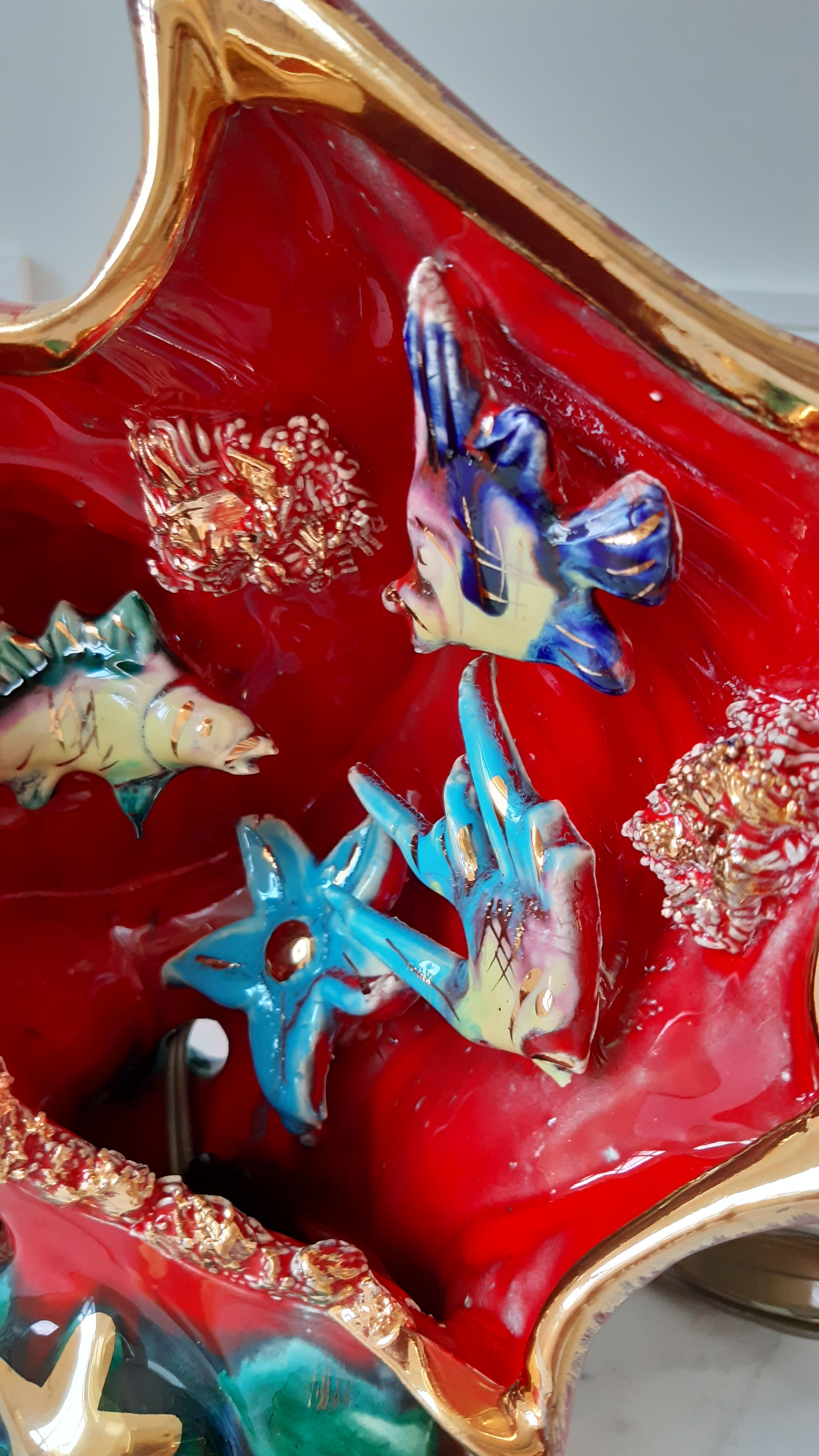 Vintage Vallauris shell lamp 60s-70s