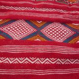 Handmade red Berber Kilim 203x109cm