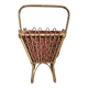 Vintage rattan chair with red fabric – 1960s/70s