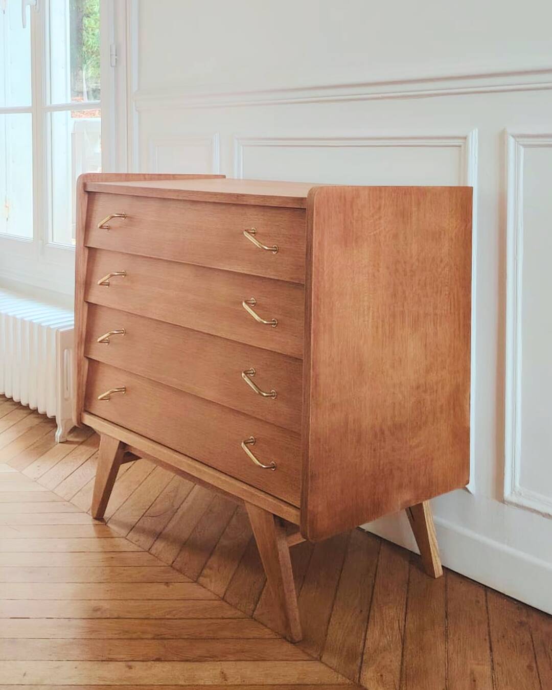 Commode rénovée de style scandinave, années 50-60