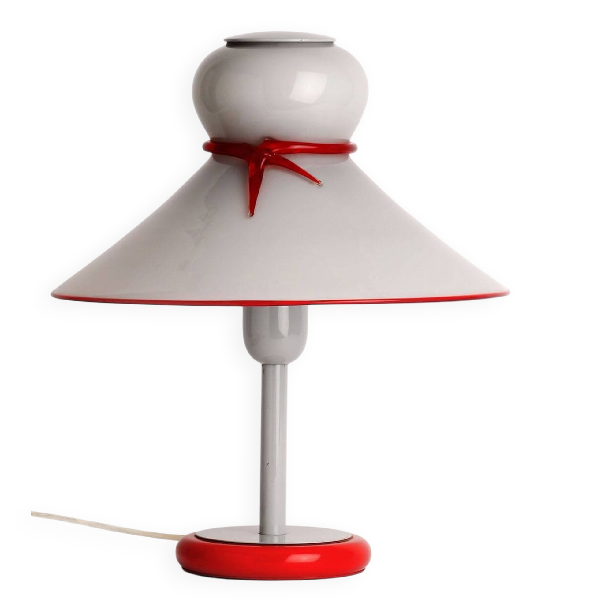 Lampe Murano grise et rouge