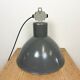 Grey industrial aluminium pendant lamp from polam wilkasy, 1960s