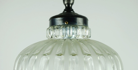 Mid century pendant light bubble glass satin glass 1960s