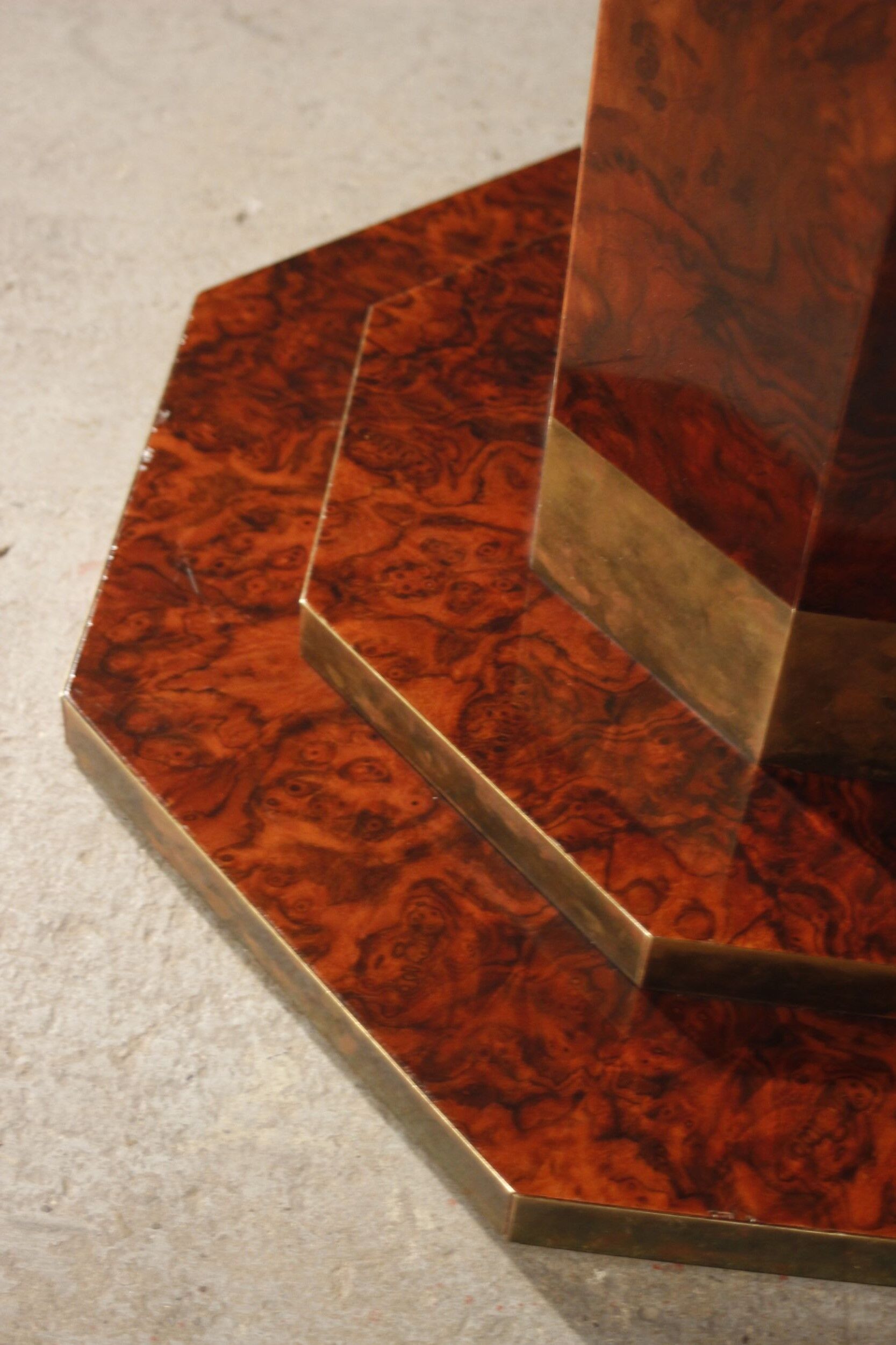 Elm broussin dining room table by Jean Claude Mahey for Maison Romeo, 70s