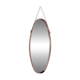 Vintage oval wooden mirror, Italy, 1960s.