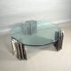 Table basse italienne en marbre et verre
