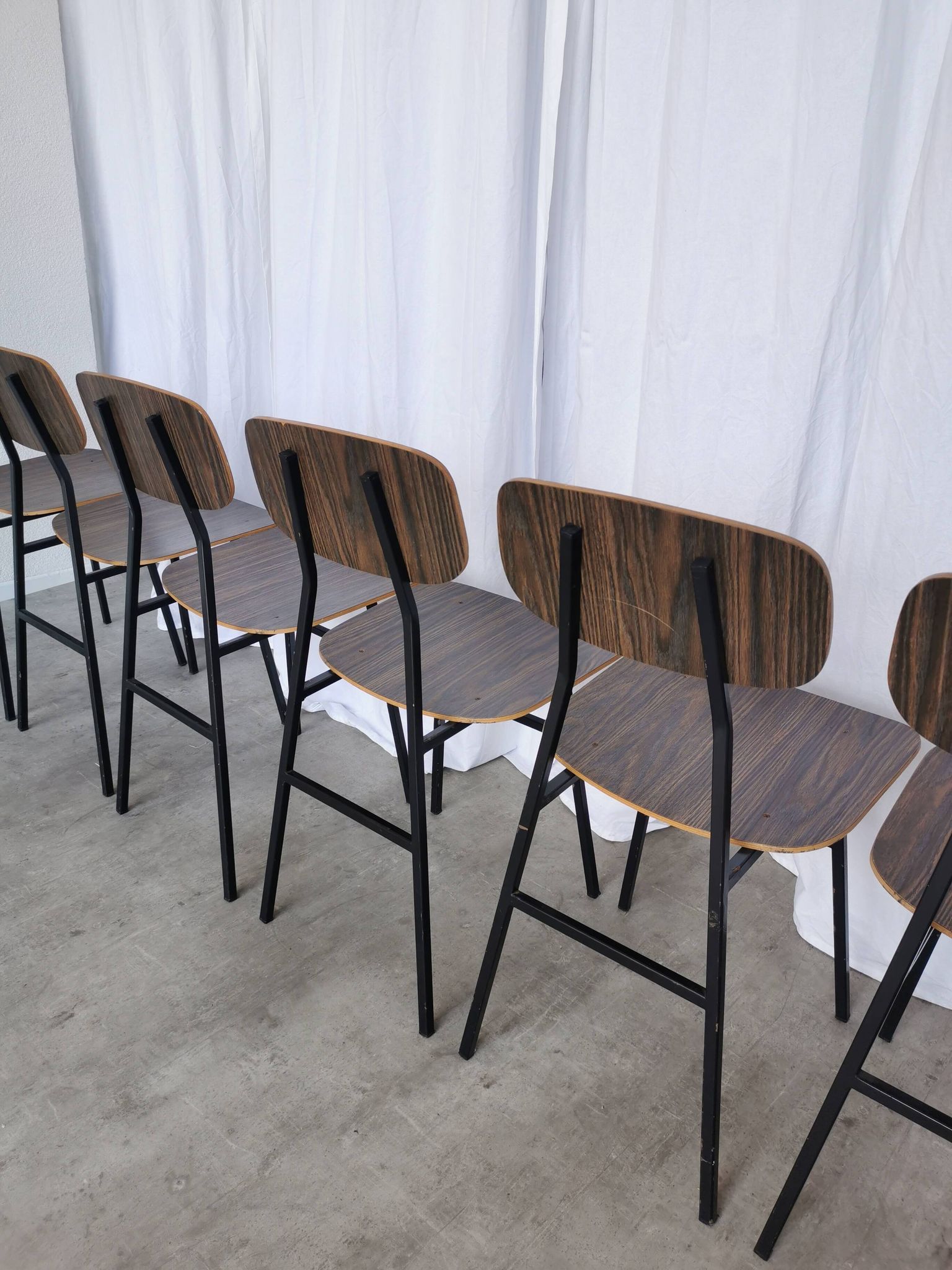 Vintage Industrial School Chairs - STOL Kamnik - 70s Yugoslavia - Set of 6