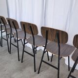Chaises d'école industrielles vintage - STOL Kamnik - Yougoslavie des années 70 - Lot de 6