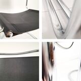 Pair Vintage Italian Cantilever Chairs Chrome Leather Armrests Bauhaus Style