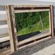 Rectangular mirror in polychrome wood