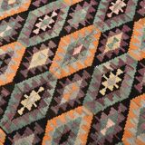 5x7 Green & Purple Geometic Persian Kilim Rug, 162x218Cm