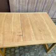 Renovated extendable farmhouse table in solid wood 140-240cm 1960