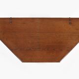 Antique French octangular folding table in solid oak, ca. 1850
