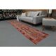 1970s Vintage Turkish Oushak Handmade Wool Cotton Red Runner Rug 70x354
