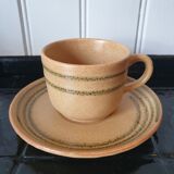 Set of 10 coffee cups with saucers and sandstone sugar
