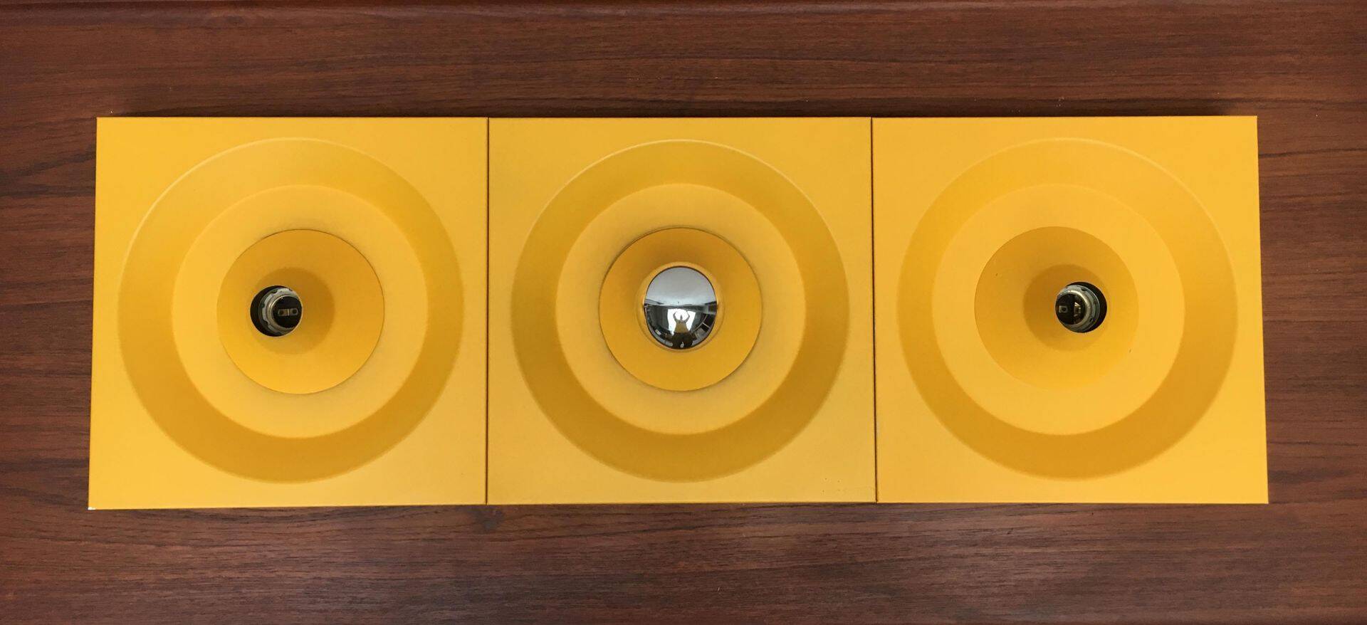 Wall lamp or ceiling light in metal by Klaus Hempel for Kaiser Leuchten, 1970s.