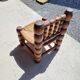 Low chair 50s oak and straw by the fire