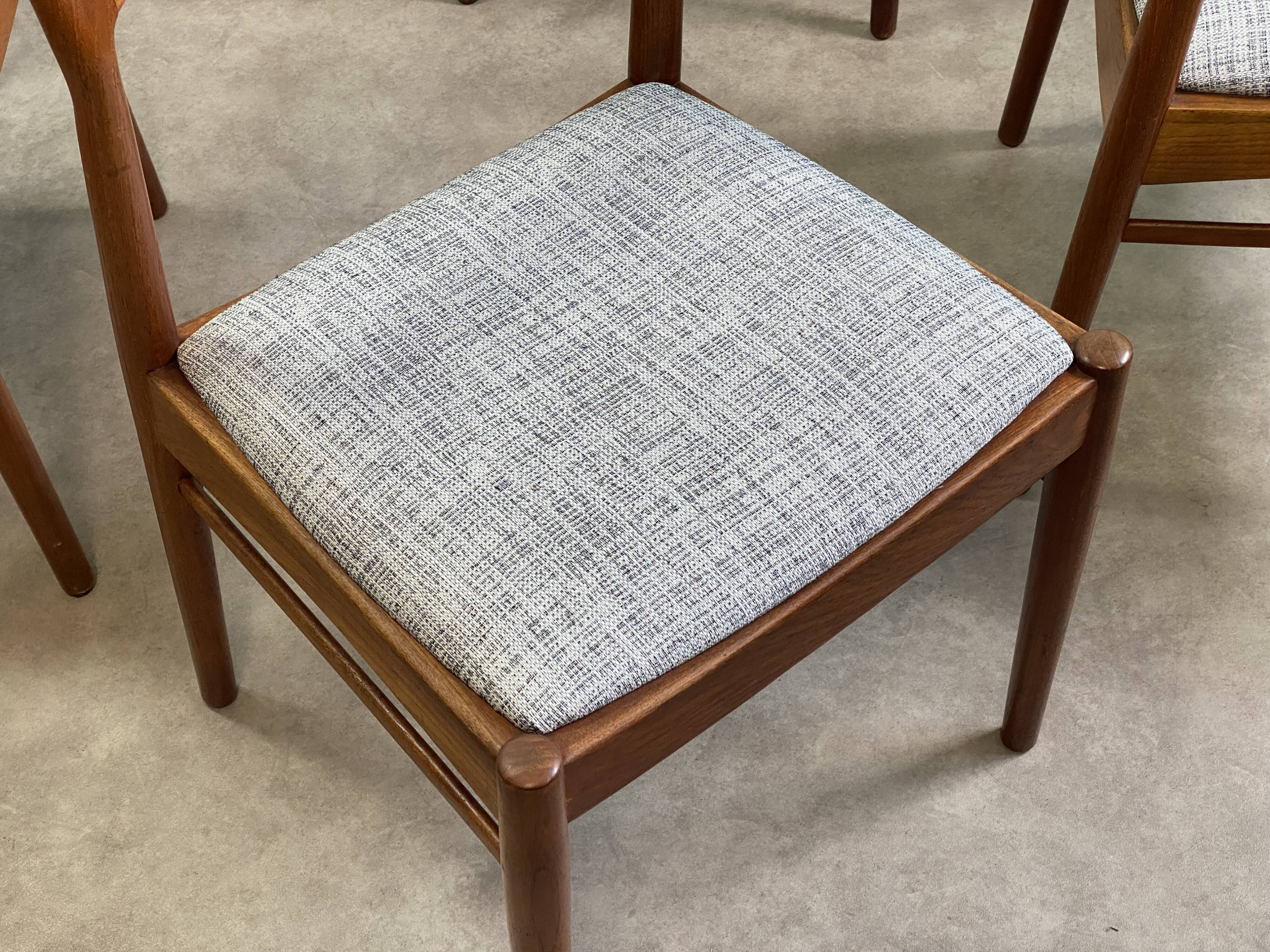 6 Danish chairs by Henning Kjaernulf in teak.