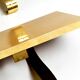 Two 1960s large Aldo Tura shelves made of wood and goatskin in beige