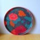 Plateau fleuri en fibre de verre 70s