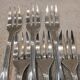 6 silver-plated metal cake forks by Christofle silversmiths, Albi pattern