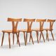 Set of four Scandinavian dining chairs in oak Denmark 1960