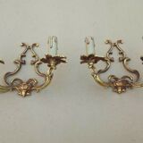 Paire d'appliques cage en bronze de style Louis XV