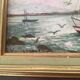 Marine on wood signed reine vuillermet