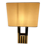 Lampe en laiton doré et noir années 70