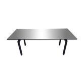 Table à manger LC6 en noir italien par Le Corbusier, années 1980.