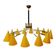 Mid-Century Modern Italian Yellow Lacquered Metal and Brass Pendant Lamp
