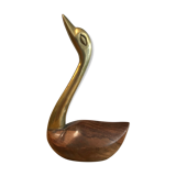 Duck in brass and wood