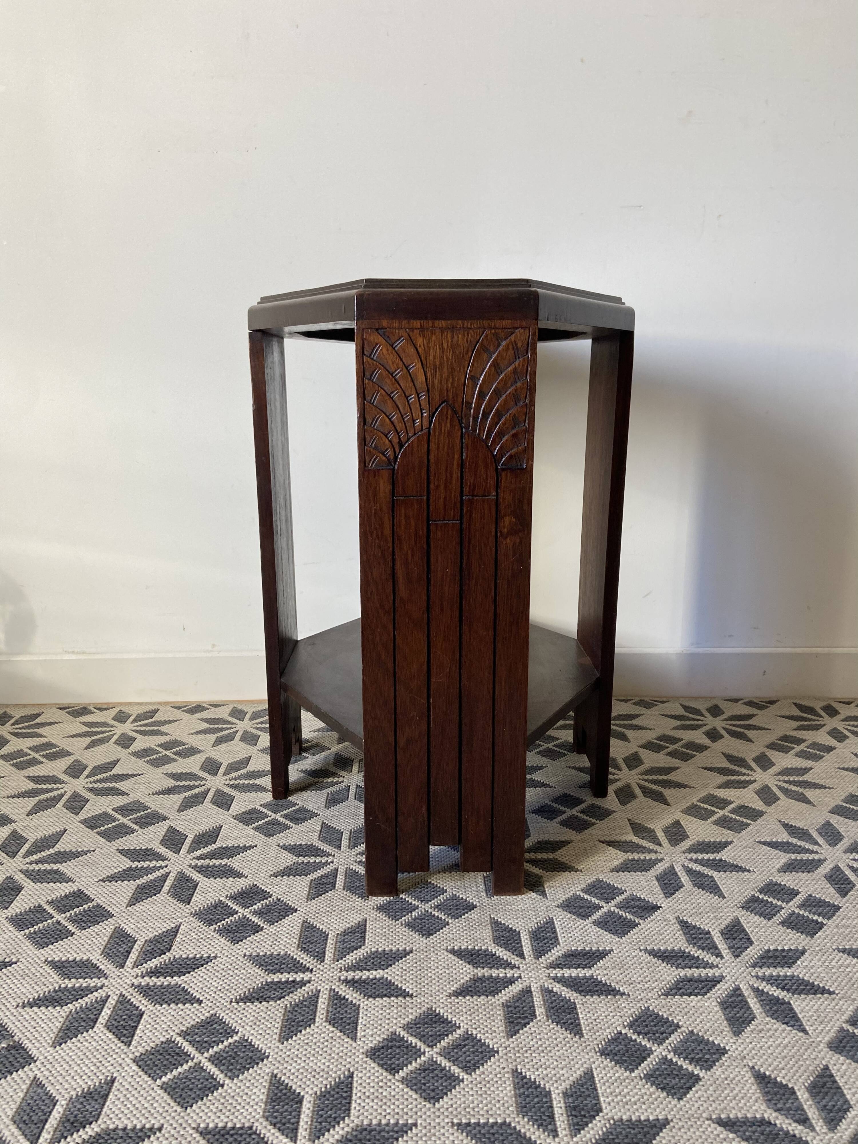 Art deco mahogany side table