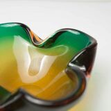 Murano 60's green and yellow ashtray