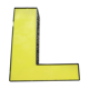 Letter "l" of industrial sign yellow and black