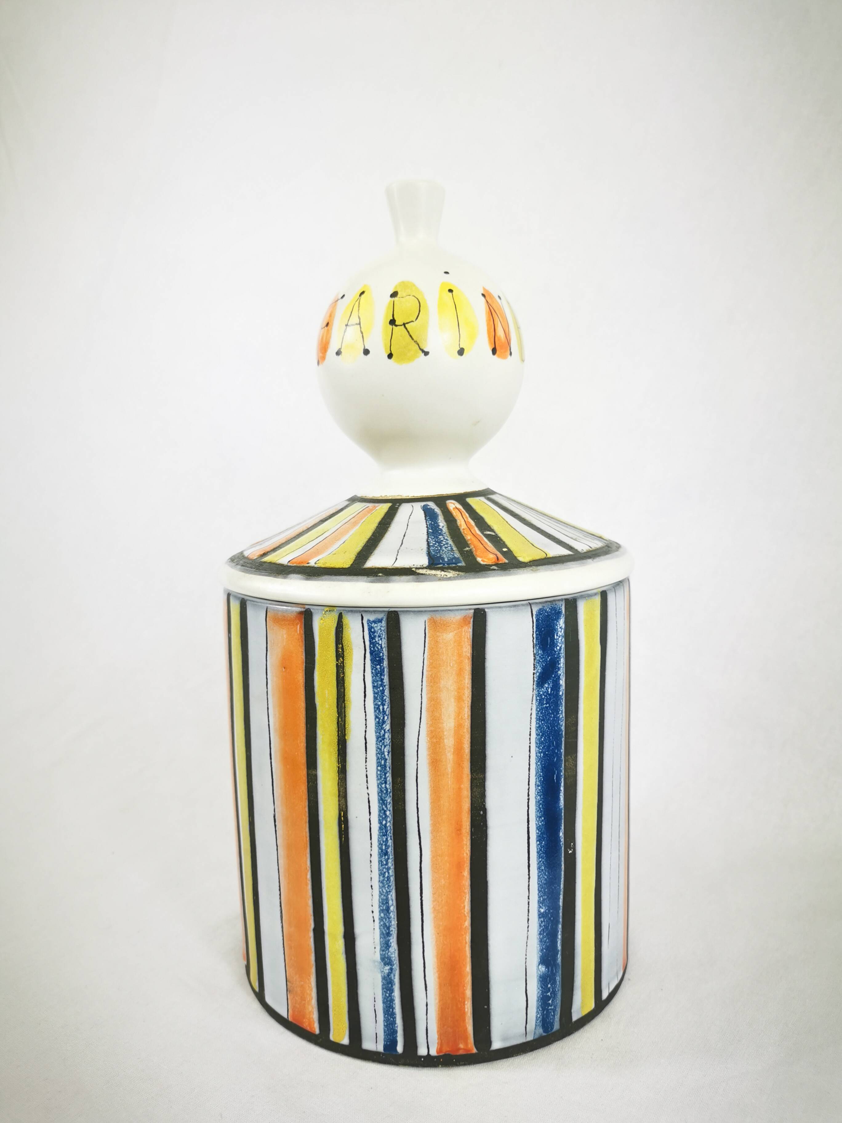 Ceramic Pot "flour" Signed Roger Capron Vallauris