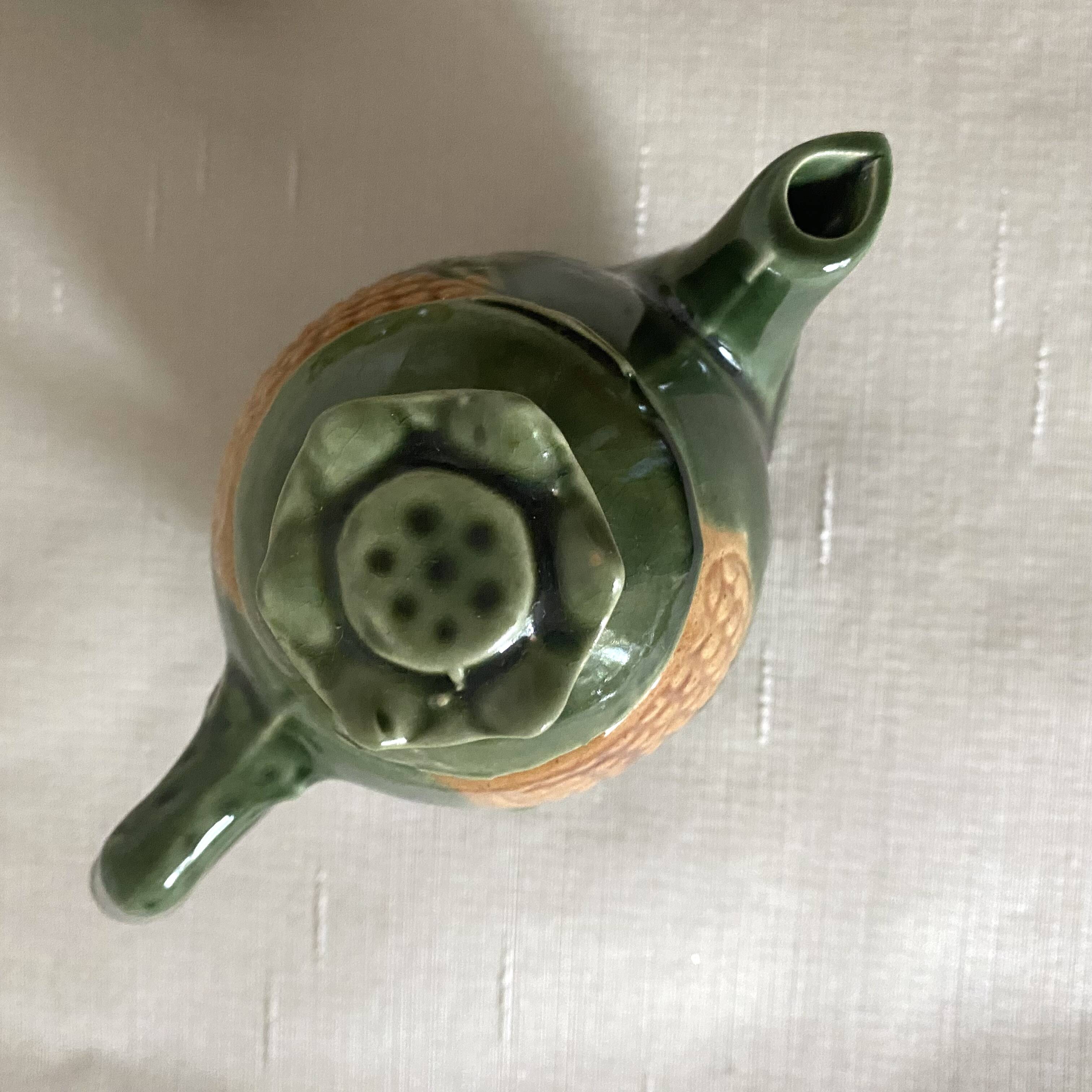 Théière et tasses en barbotine Maïs