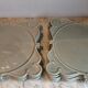 7 square plates in grey blue ceramic