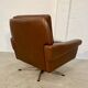 Vintage danish retro mid-century svend skipper brown leather chair & stool 60s